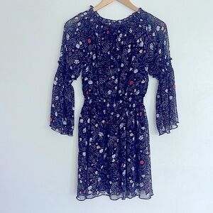 Floral printed long sleeve dress